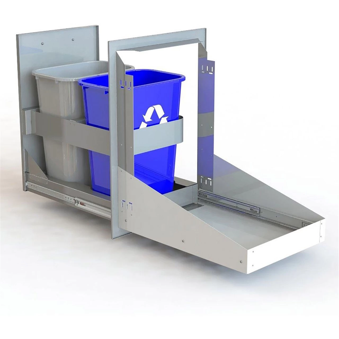 Alfresco Dual Stainless Steel Trash Receptacle Center - AXE-TC2 - Image 3