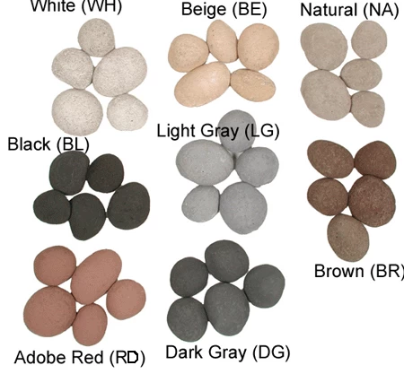 FireStones | 6 Large Stones | Dark Gray | .75 Sq.ft.