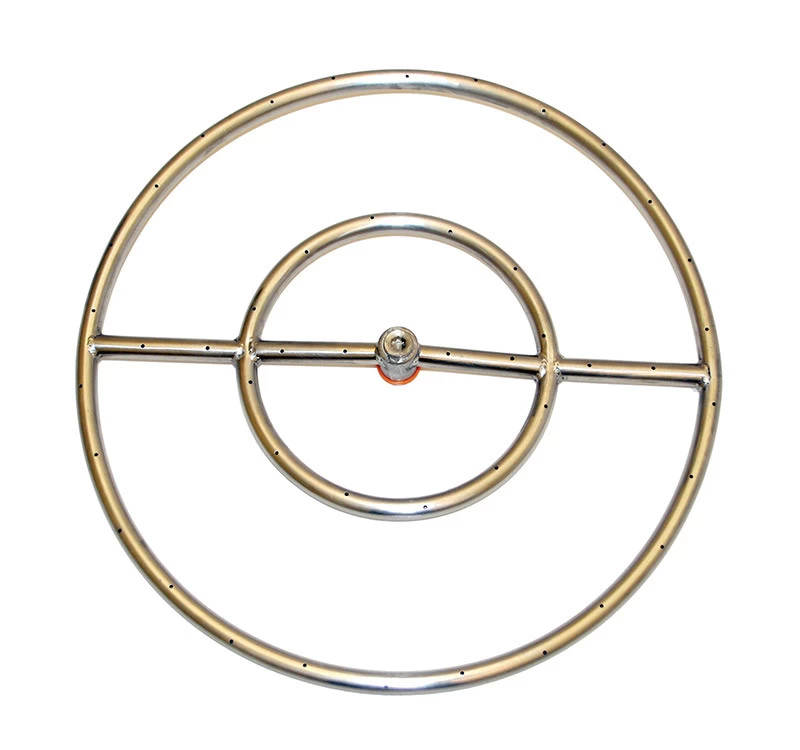 18" In Ground Stainless Steel Ring Fire Pit Kit, Match Lit, NG