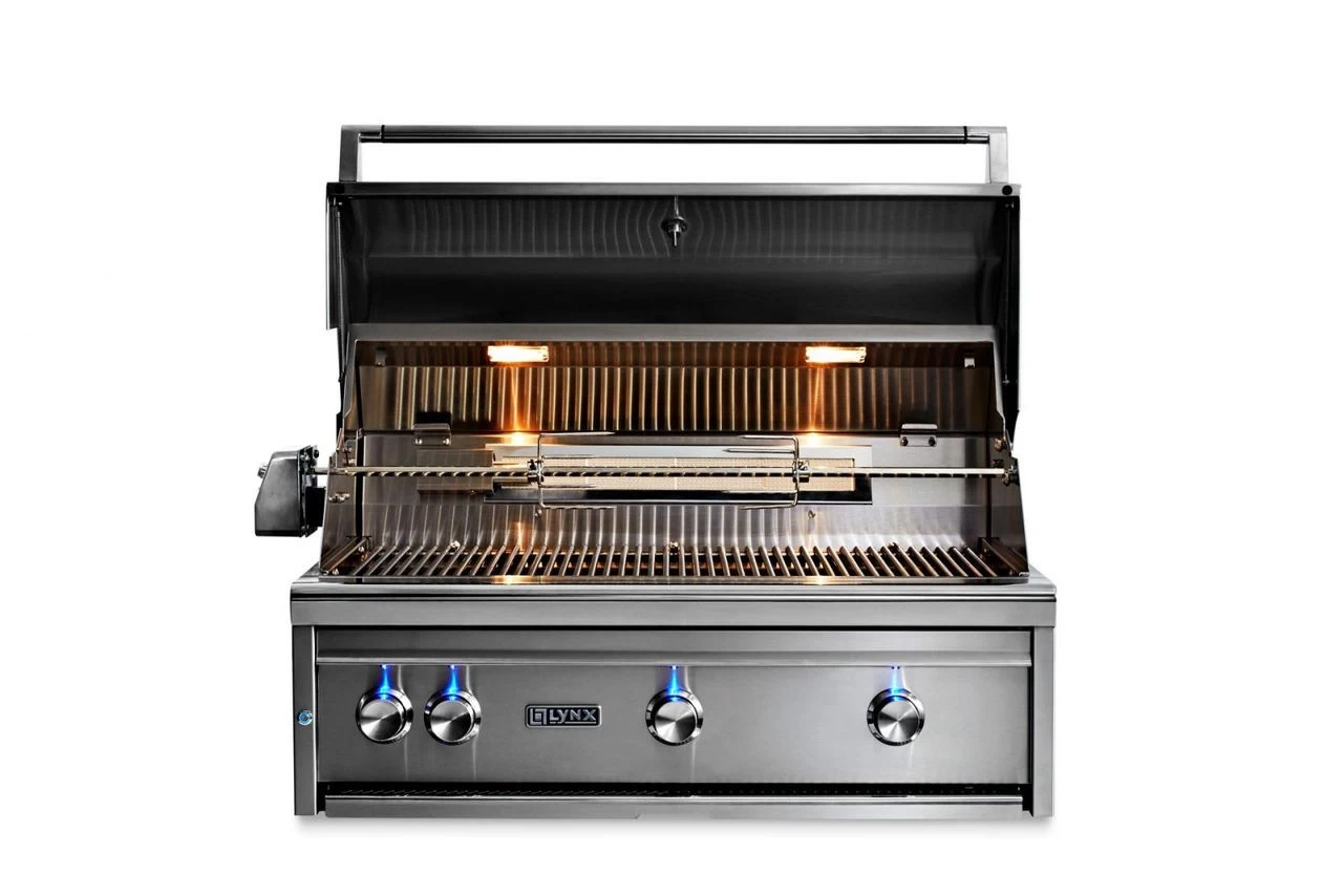 Lynx 36" Built-In Grill - 2 Ceramic Burners, 1 Trident W/ Rotisserie - L36TR - Image 3