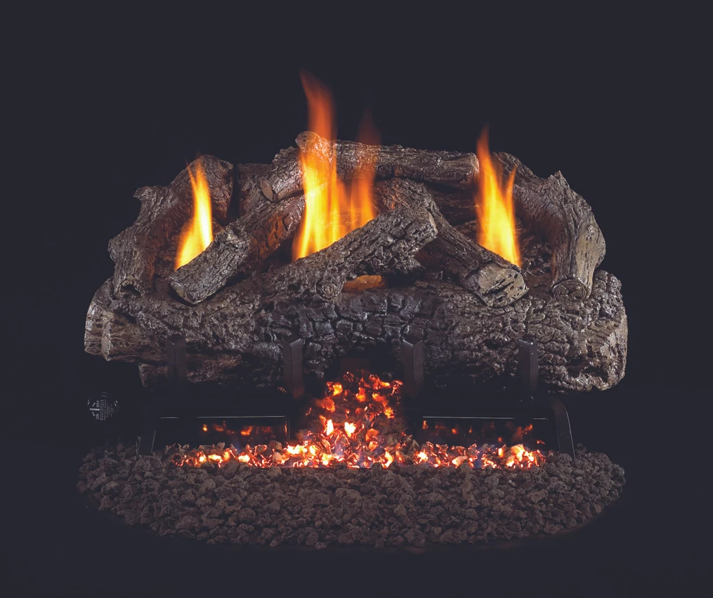 Real Fyre 16/18" Charred Frontier Log Set, Basic On/Off Remote