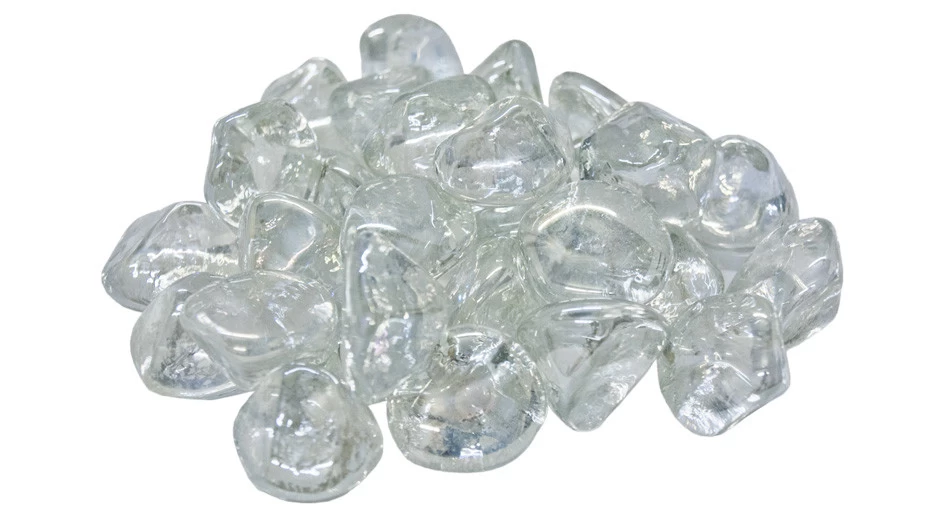 American Fyre Clear Diamond Nuggets Fire Glass, 10 Lbs