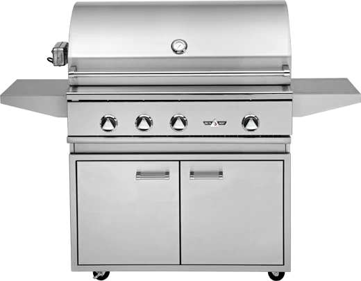 Delta Heat 38" Freestanding Grill W Rotisserie, Sear Zone - DHBQ38RS+DHGB38