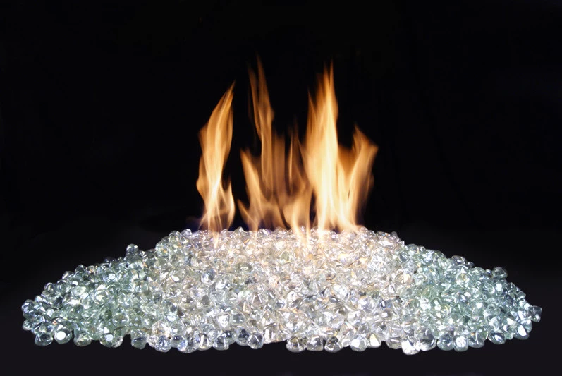 American Fyre Clear Diamond Nuggets Fire Glass, 10 Lbs - Image 2