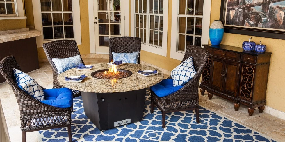 Firetainment Naples 54" Round Firepit Grilling Table