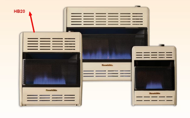 Hearthrite 20K Blue Flame Heater, Manual Control, Natural Gas