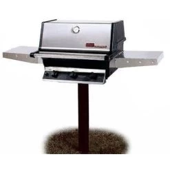 MHP THRG2 Hybrid Propane Grill W/ SearMagic Grids On In-Ground Post